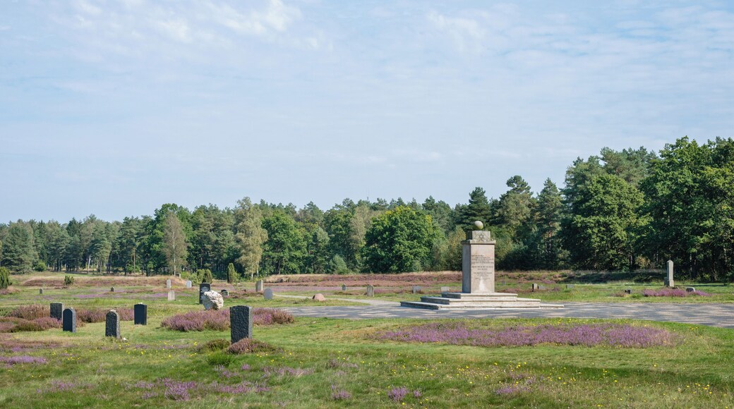 Bergen-Belsen concentration camp memorial, representative graves.
