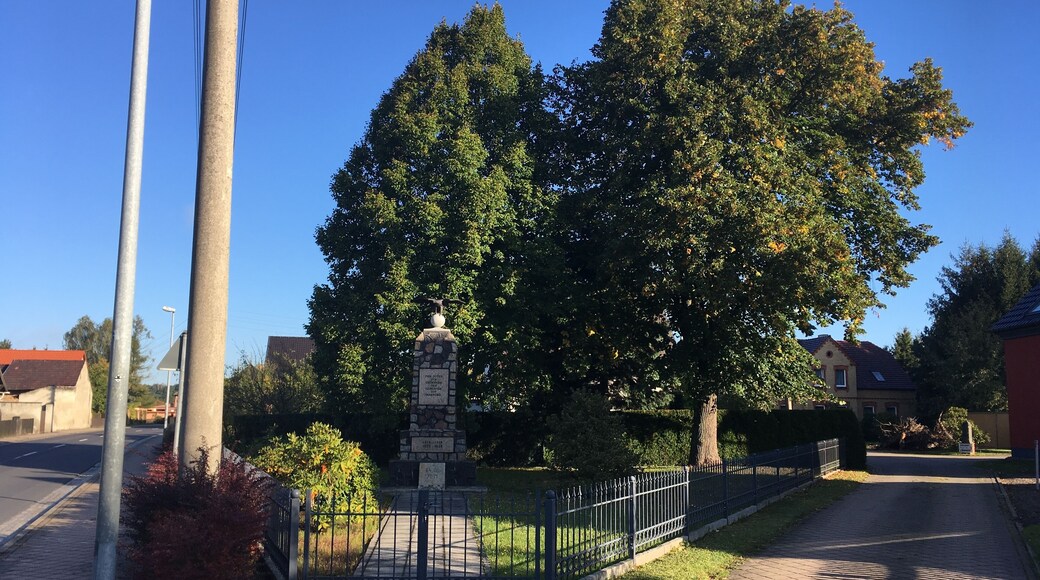 Memorial to the fallen soldiers in the German Unification Wars 1864, 1866, 1870/71, and of the World Wars 1914-1918 and 1939-45 in Groß Düben; locally historical significant; cultural heritage monument