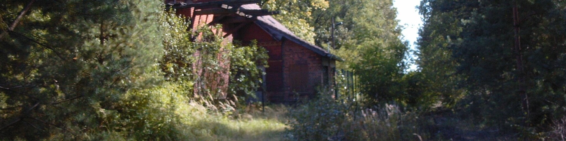 Former Halbendorf station at the railway line between Weißwasser and Forst