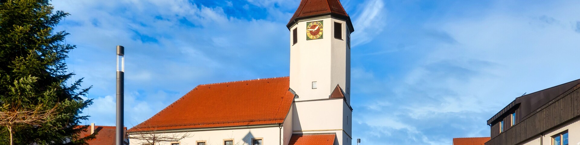 City of Jettingen with St. Martin's Church, Baden-WĂŒrttemberg. It belongs to the Stuttgart Region and to the peripheral Zone of the European metropolitan region of Stuttgart.