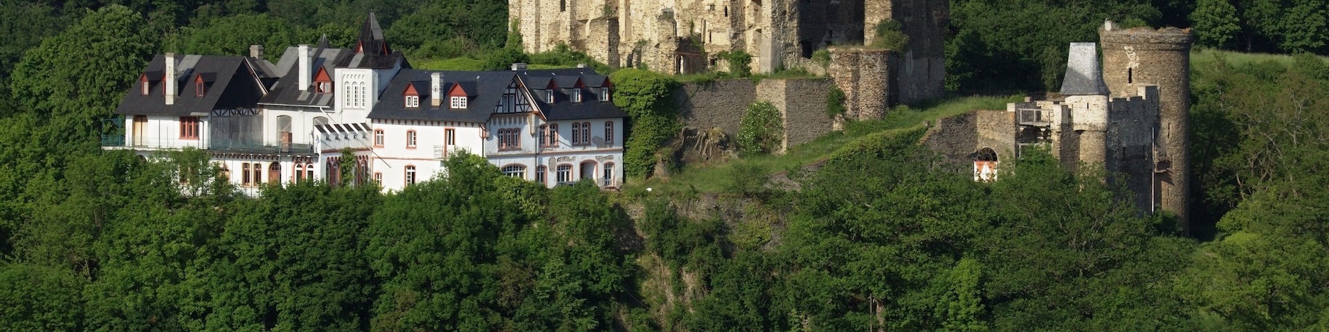 Reichenberg castle at Reichenberg near St. Goarshausen, Germany. View from south-western direction.