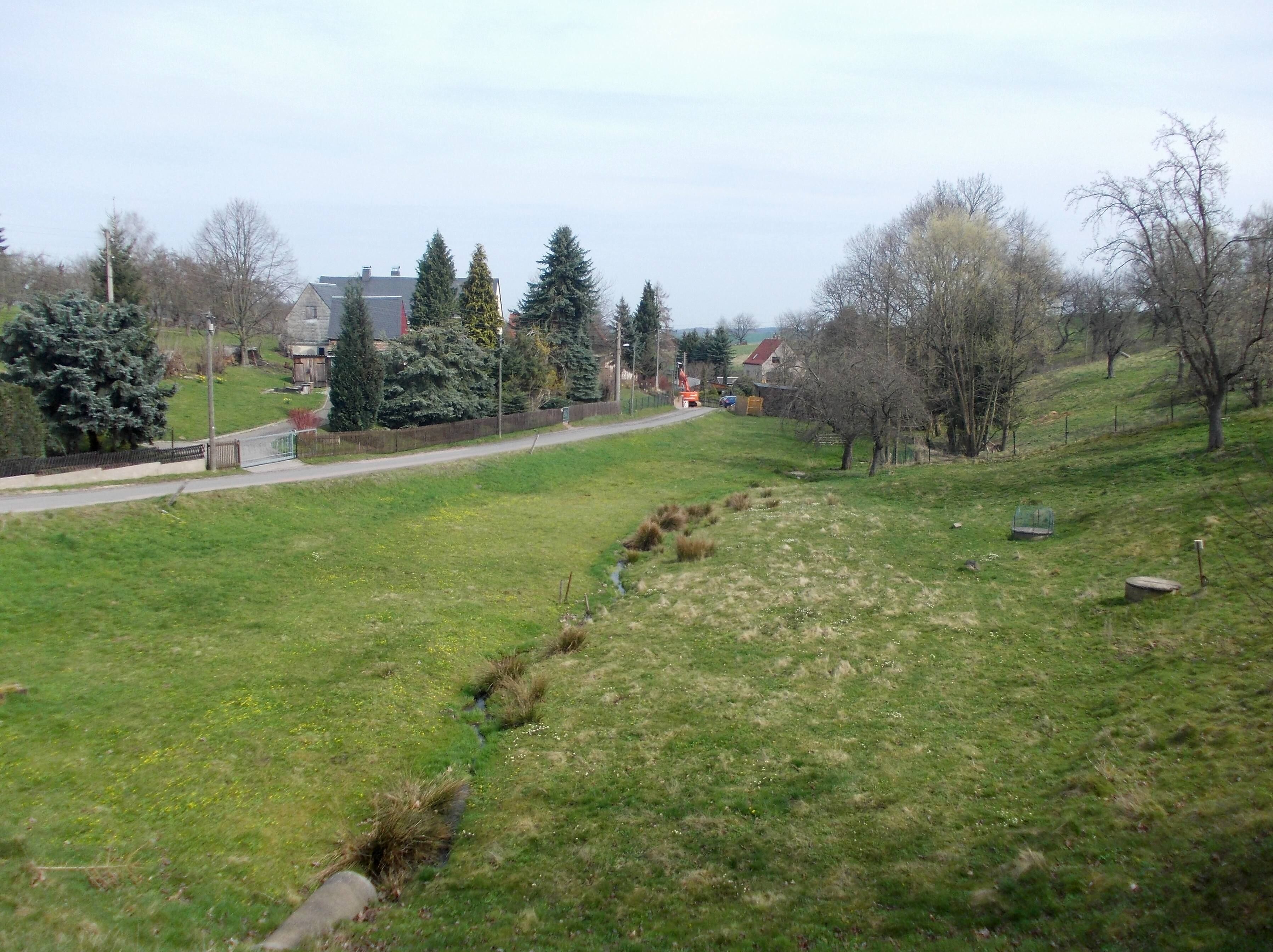 Dorfstrasse in Dittersdorf (Striegistal, Mittelsachsen district, Saxony)