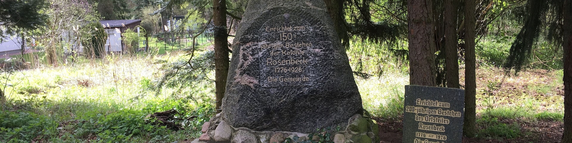 Kolonistenstein in Rosenbeck, ein Gemeindeteil der Gemeinde Schorfheide im Landkreis Barnim, Brandenburg