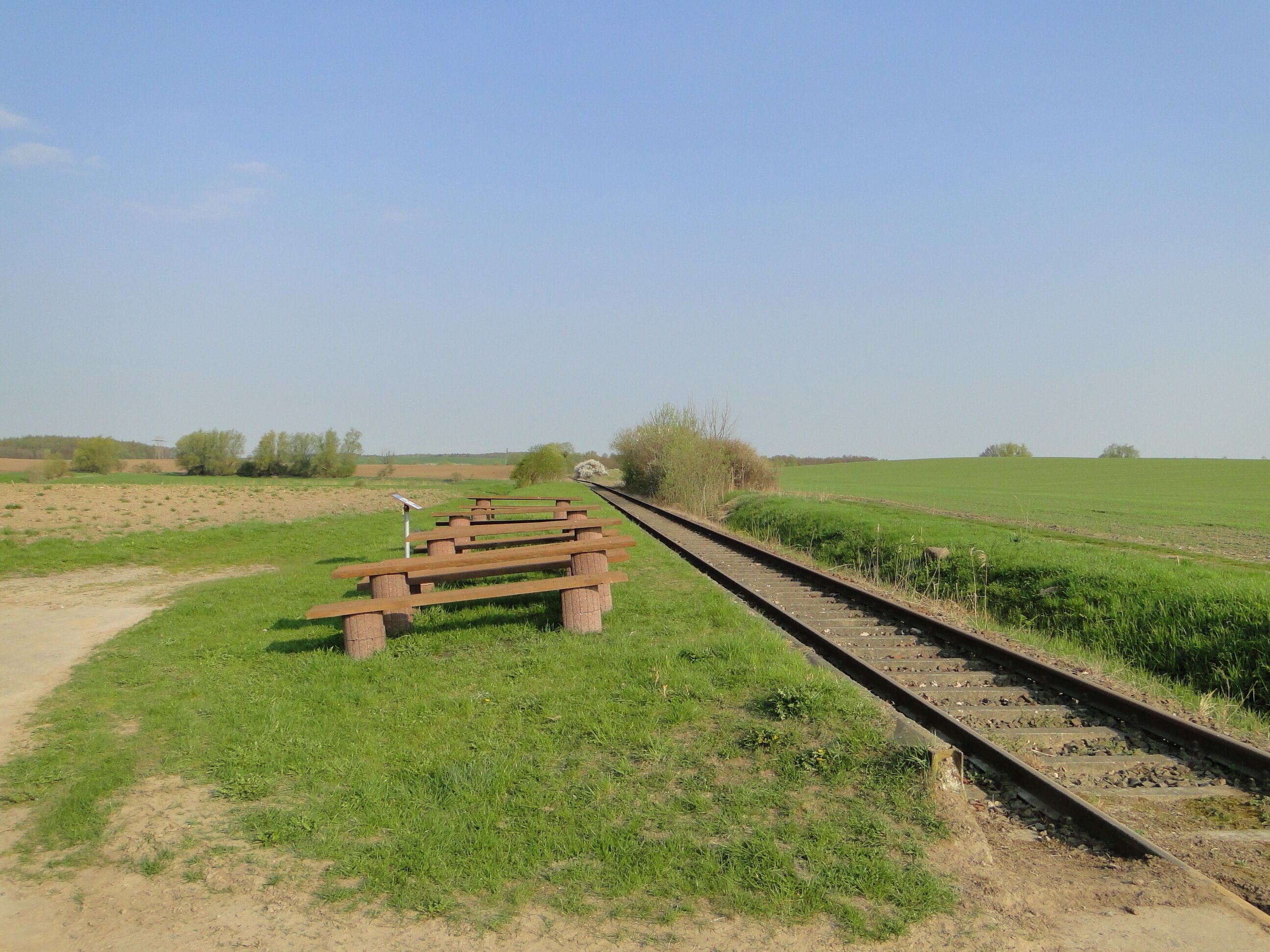Railway line Wismar-Karow in Zidderich, district Parchim, Mecklenburg-Vorpommern, Germany