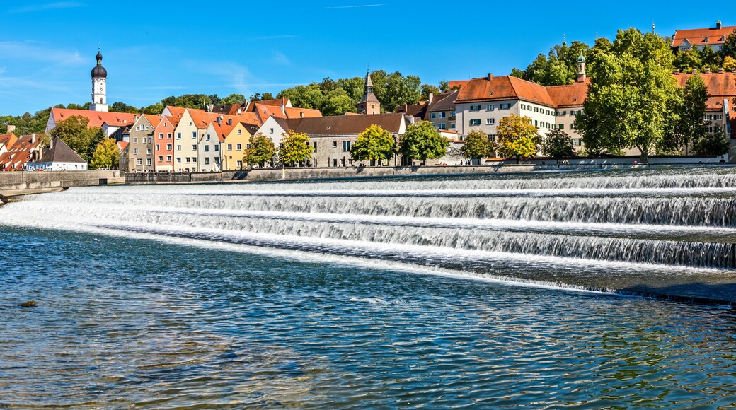 Panoramic view over historic downtown of Landsberg am Lech, Bavaria
