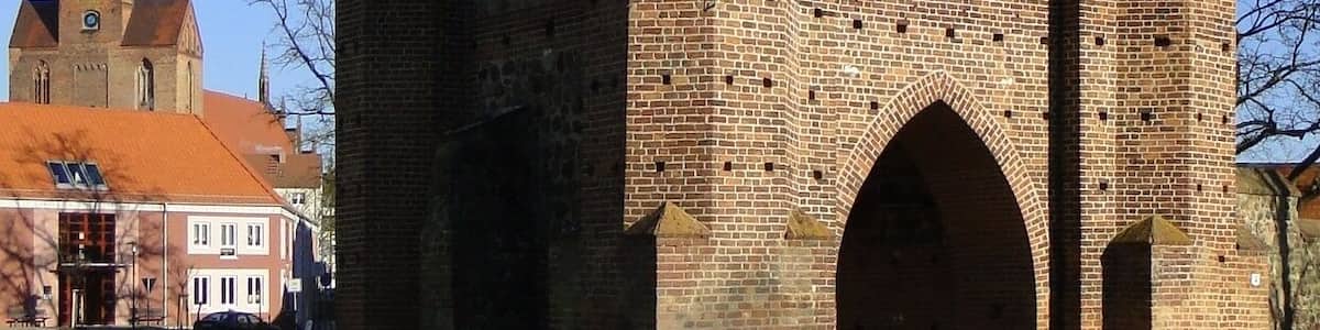 City gate Neubrandenburger Tor in Friedland, district Mecklenburg-Strelitz, Mecklenburg-Vorpommern, Germany