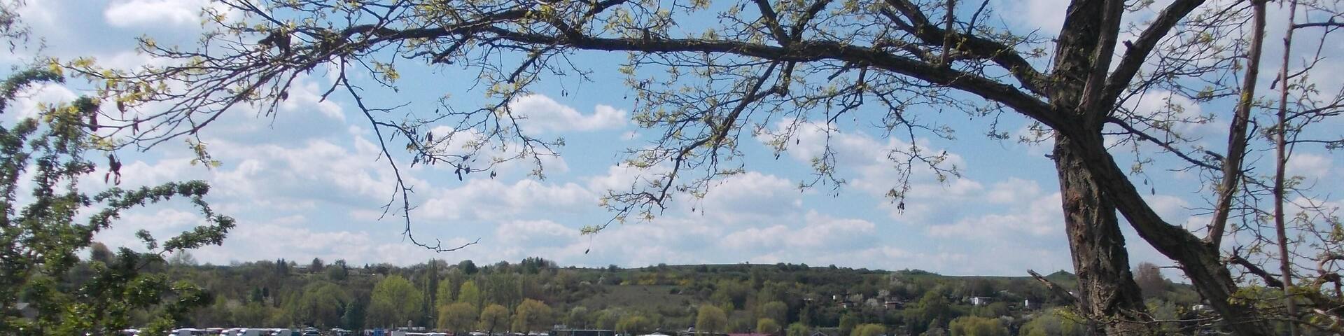 The lake Süsser See in Seeburg (Seegebiet Mansfelder Land, Mansfeld-Südharz district, Saxony-Anhalt)