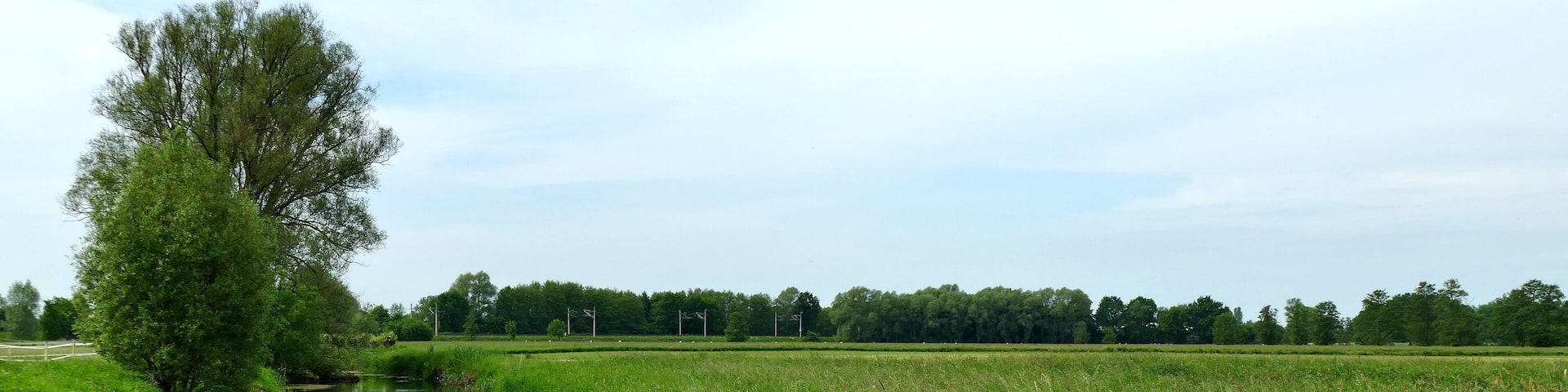 LSG-H 48 Fuhsetal: Fuhse vor der Wolfsforder MĂŒhle, Blick gegen die FlieĂrichtung. Hier bildet die Fuhse die Grenze des LSG, die rechts im Bild zu sehenden Wiesen liegen im Landschaftsschutzgebiet.