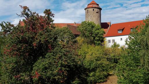 Schloss und Kirche in Lisberg, Gemeinde Lisberg, Landkreis Bamberg, Oberfranken, Franken, Bayern, Deutschland
