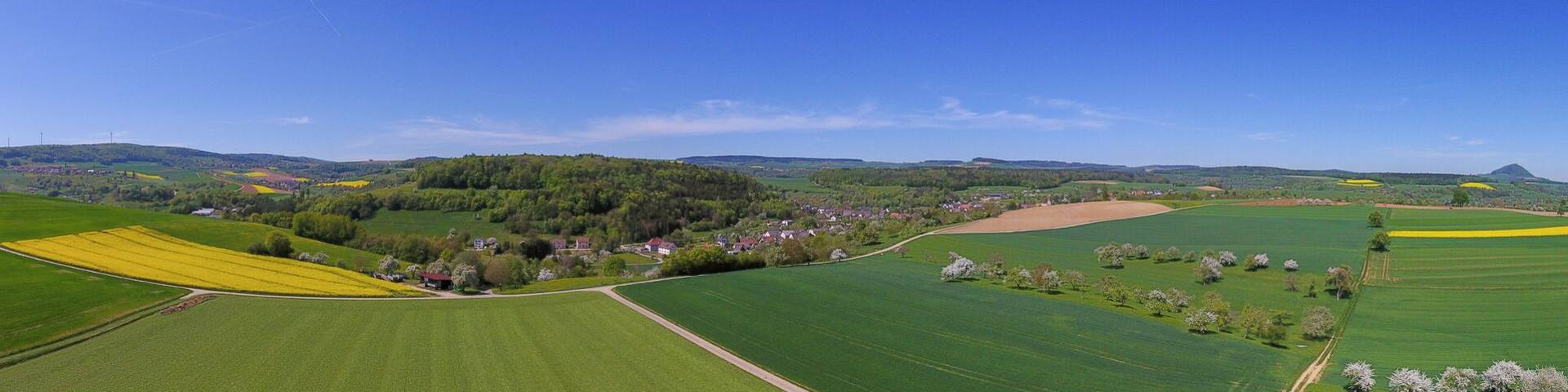 Germany, aerial view of Hegau near BĂŒĂlingen