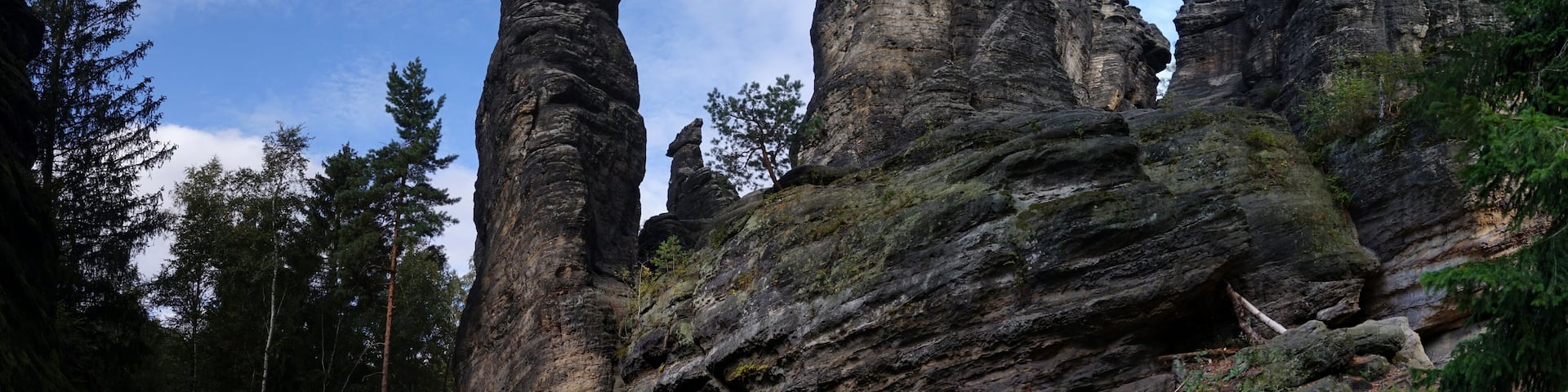 Felsen an den Herkulessaeulen im Bielatal