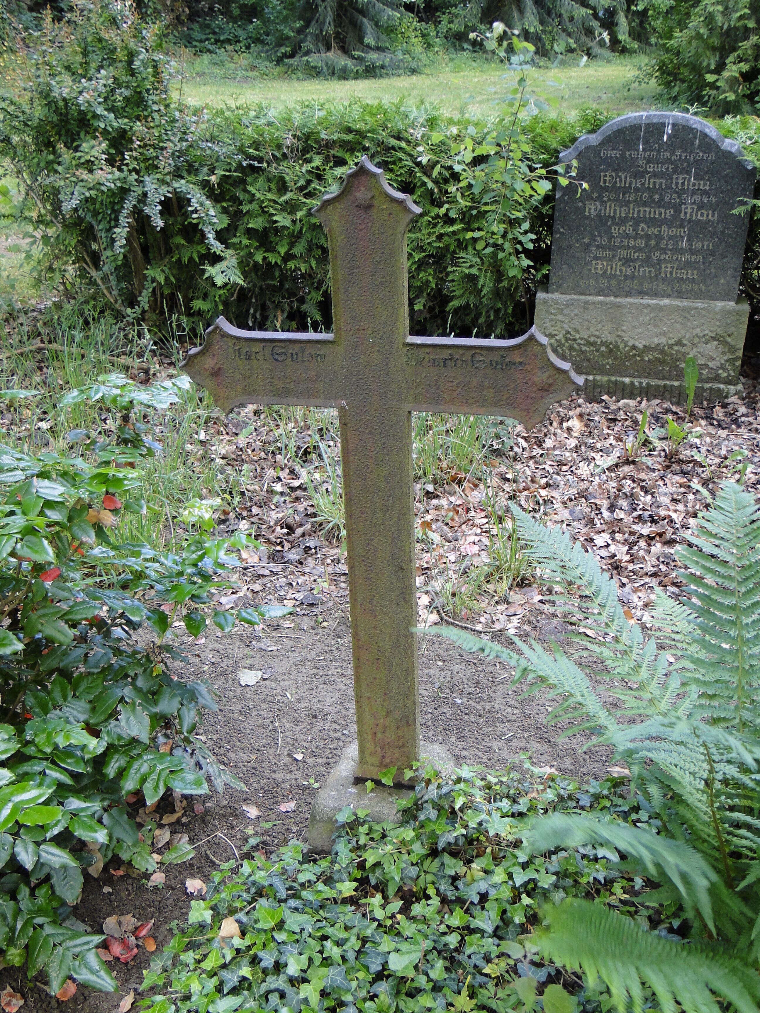 Grave crosses on the church yard in Kladrum, district Ludwigslust-Parchim, Mecklenburg-Vorpommern, Germany