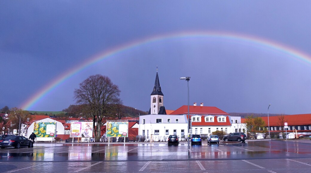 Regenbogen über der Stadt Worbis