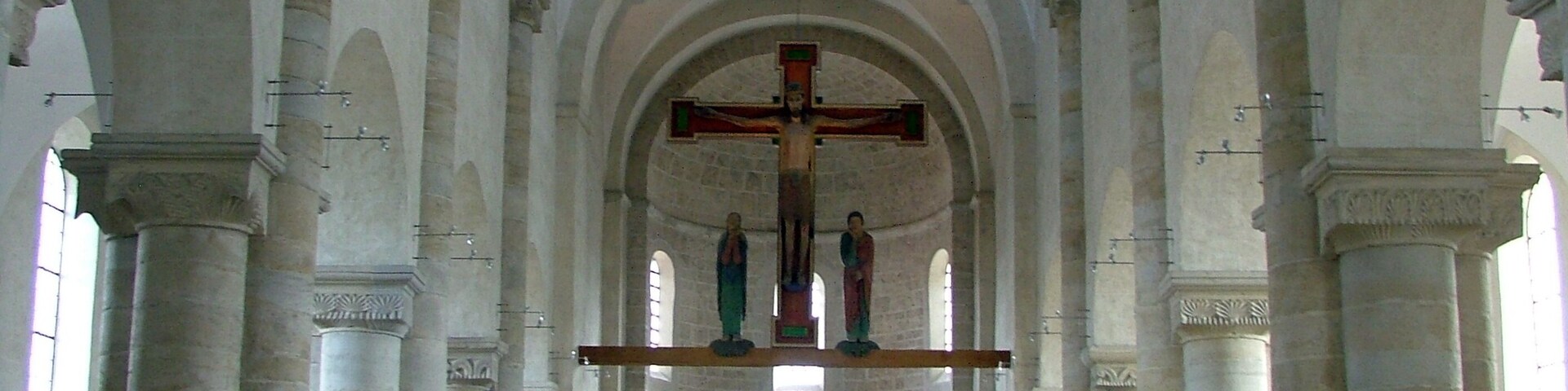 Basilika von Altenstadt, im Innern der Große Herrgott von Immenstadt