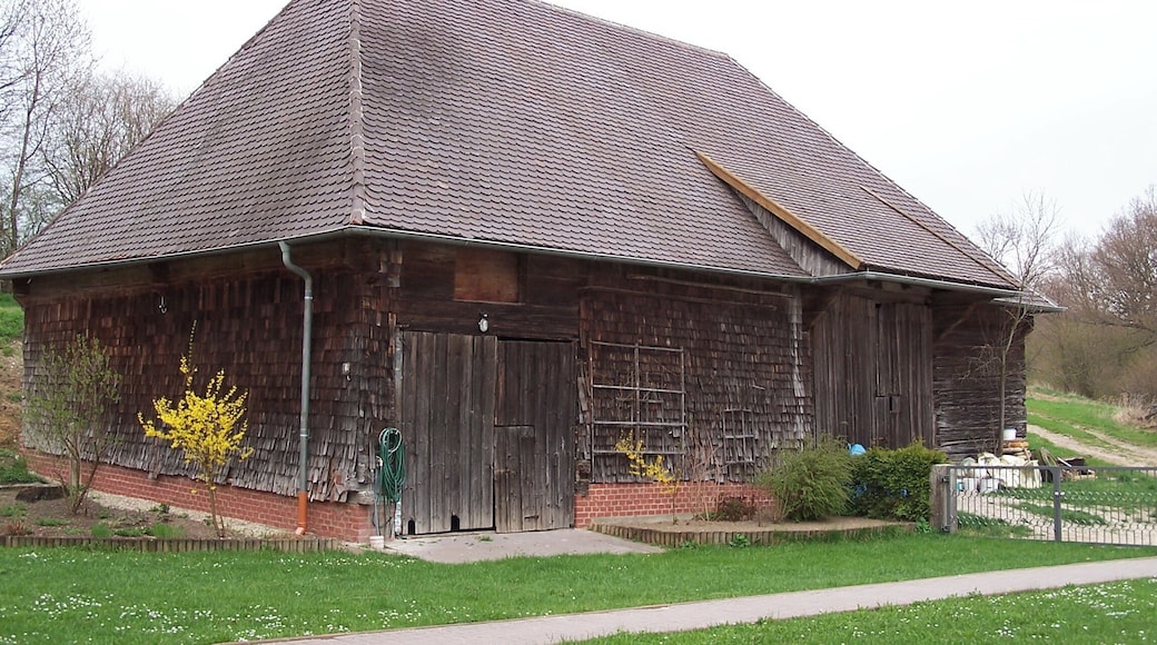 Semerskirchen am See 3. Pfarrstadel, eingeschossiger Walmdachbau in Holzblockbauweise, 18. Jahrhundert.