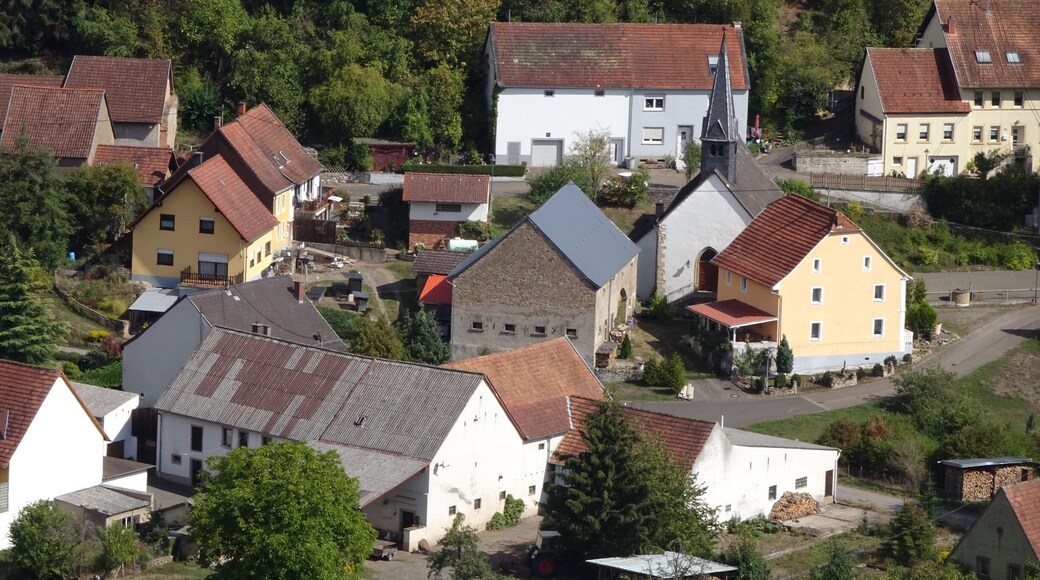 A view on a typical German village. The church is dating back to the 14th century. Complementing other pictures of the region. More on http://www.niederalben.de/English/