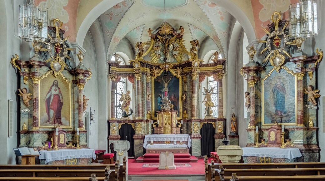 Interior of the church St. George and St. Martin in Michelau in the Steigerwald