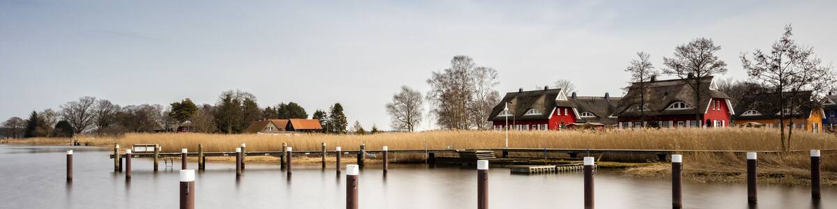 Boat dock, port of Prerow, Fischland-Zingst, Western Pomerania Lagoon Area National Park, Mecklenburg-Western Pomerania, Germany, Europe