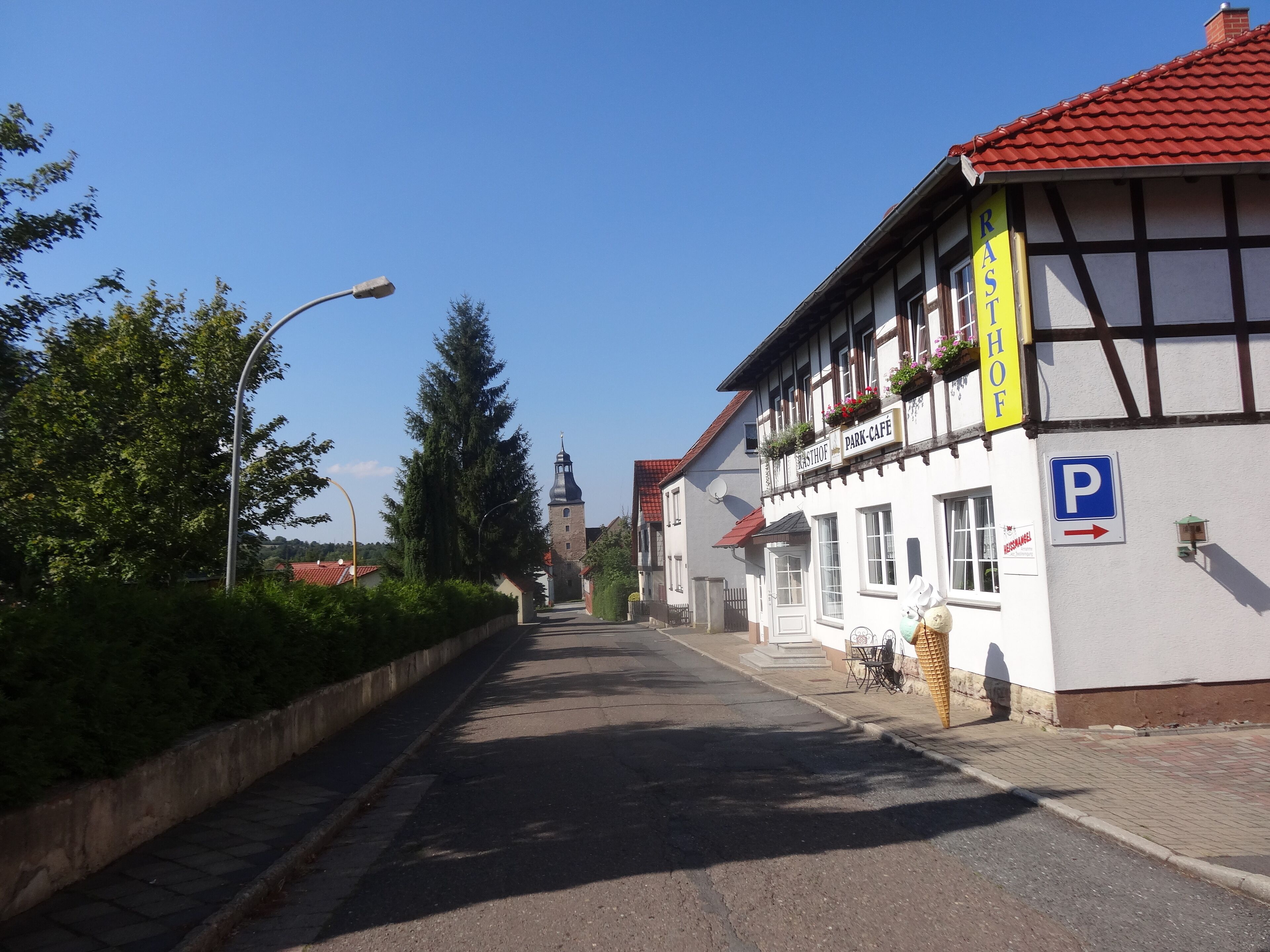 Street in Niedergebra, Thuringia, Germany