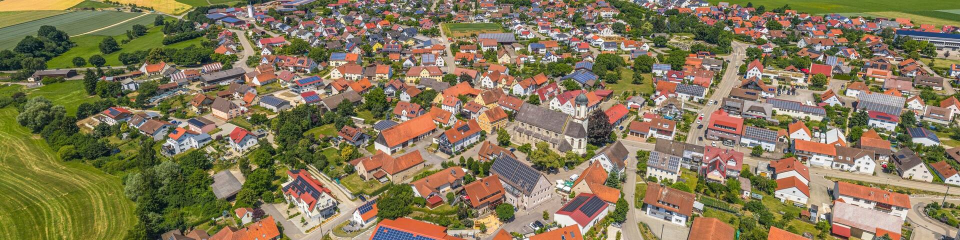 Blick ins ostwürttemberger Albvorland rund um die Ortschaft Pfahlheim nahe Ellwangen an der Jagst