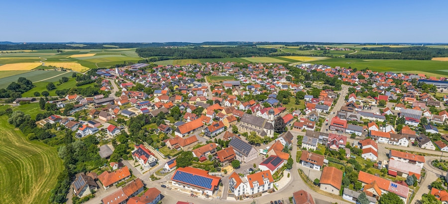 Blick ins ostwürttemberger Albvorland rund um die Ortschaft Pfahlheim nahe Ellwangen an der Jagst