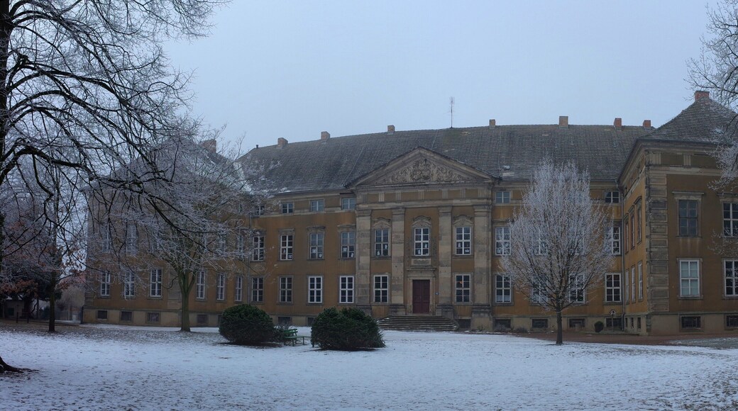 Ostrau (Petersberg), Ansicht von Osten auf das Schloss.
