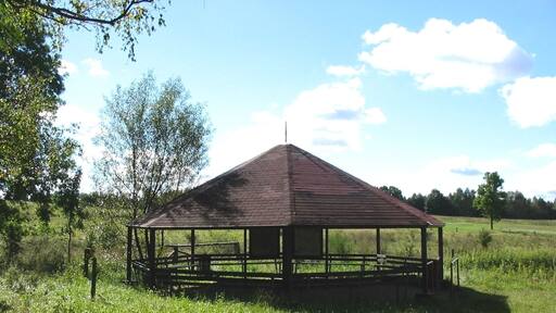 Place of the abandoned village Ruhn south of the hill Ruhner Berg in Mecklenburg-Vorpommern, Germany