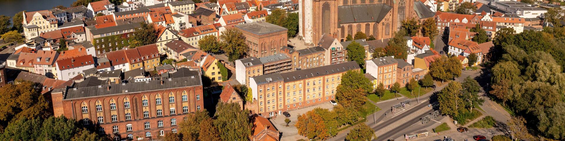 Panorama of the Hanseatic city of Stralsund on the Baltic Sea