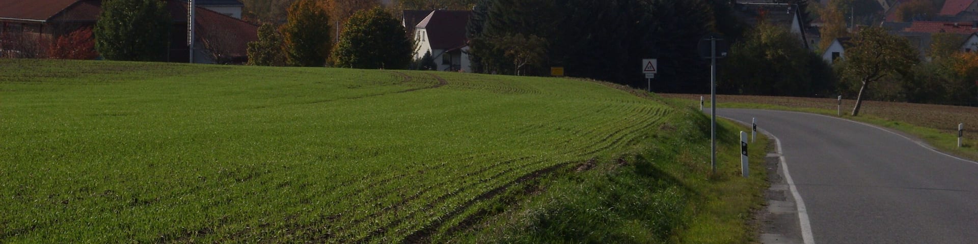 View on Crostwitz/Chrósćicy, Bautzen district, Upper Lusatia. The village is a centre of Sorbian language and culture.