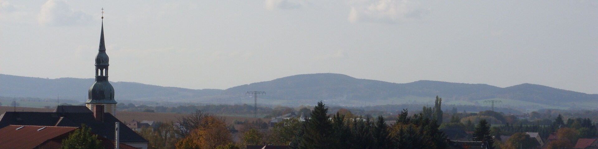 View on Crostwitz/ChrĂłsÄicy, Bautzen district, Upper Lusatia. The village is a centre of Sorbian language and culture.