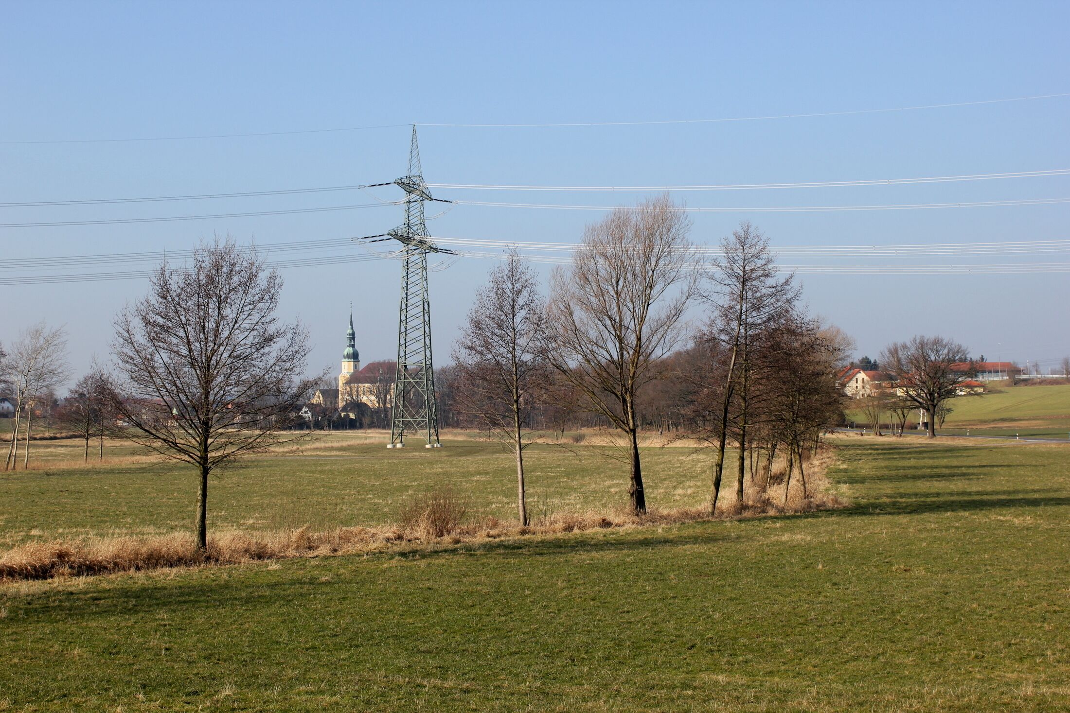 Pohlad přez łučinu Satkule z Prawoćic do Chrósćic.