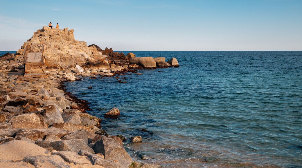 Sacheonjin Beach and rocks in Gangneung, Korea