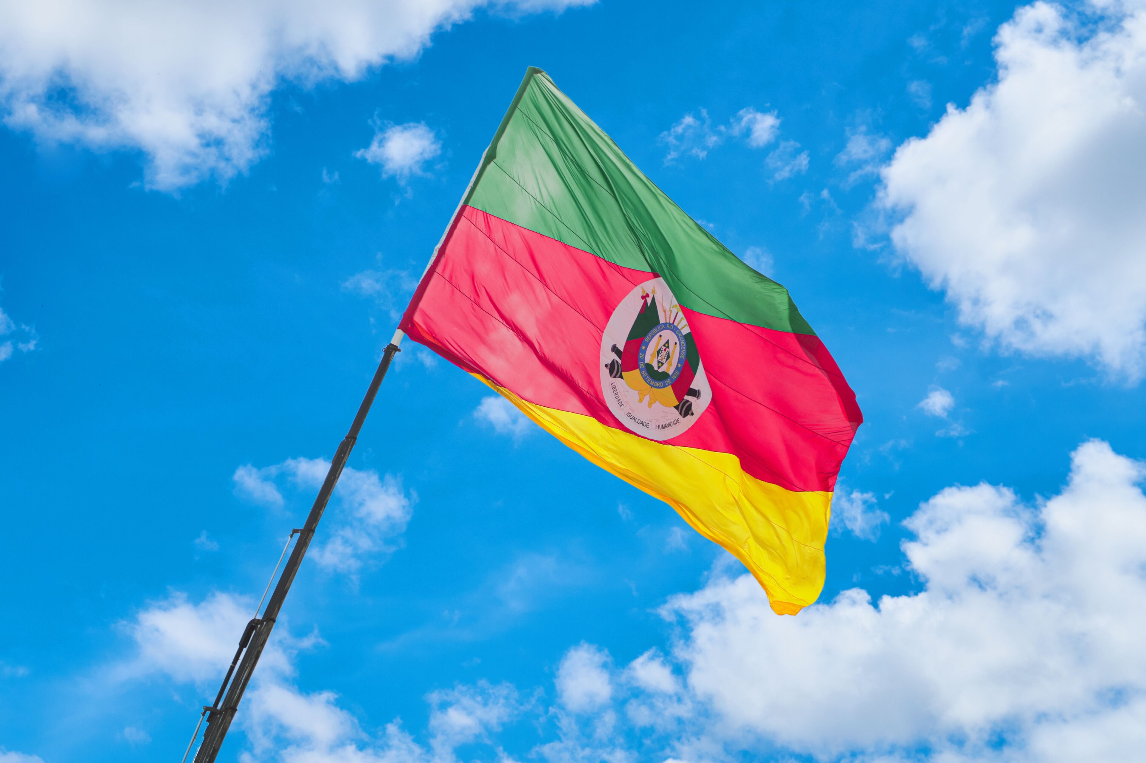 blue sky with the flag of State Rio Grande do Sul