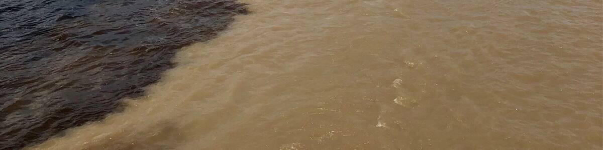 Located about 11 miles downriver from Manaus, Brazil this is the ‘Meeting of the Rivers’. It is where The Rio Negro which is dark from tannins and the Rio Solimoes which is cloudy from sediment converge creating the Amazon River.