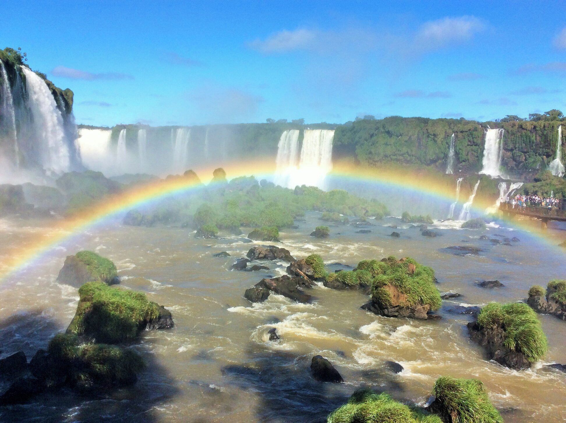 Beautiful rainobw on Iguazu Falls, from Brazil