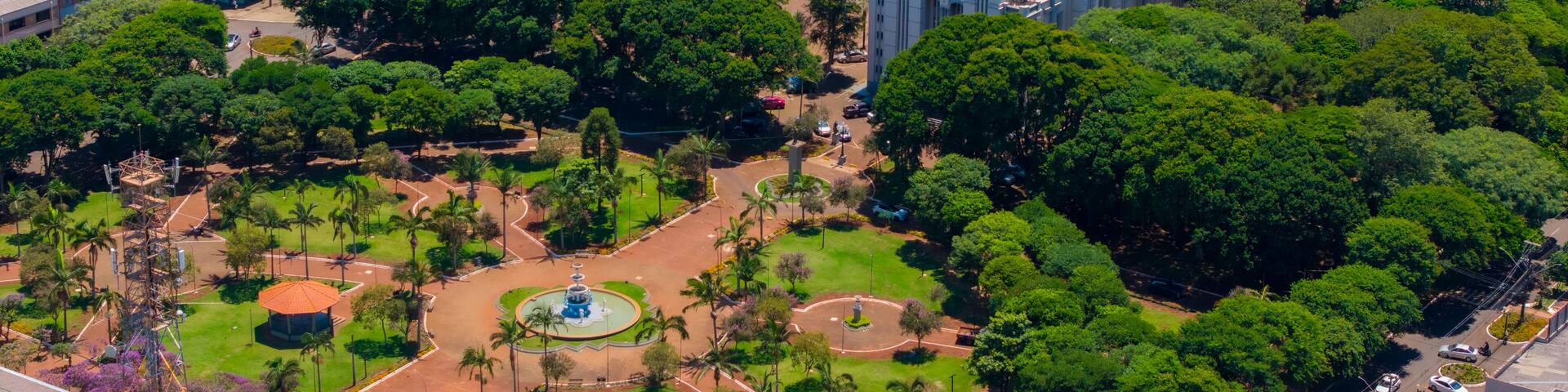 Campo Mourão, Paraná, Brasil. Vista Aérea da cidade.