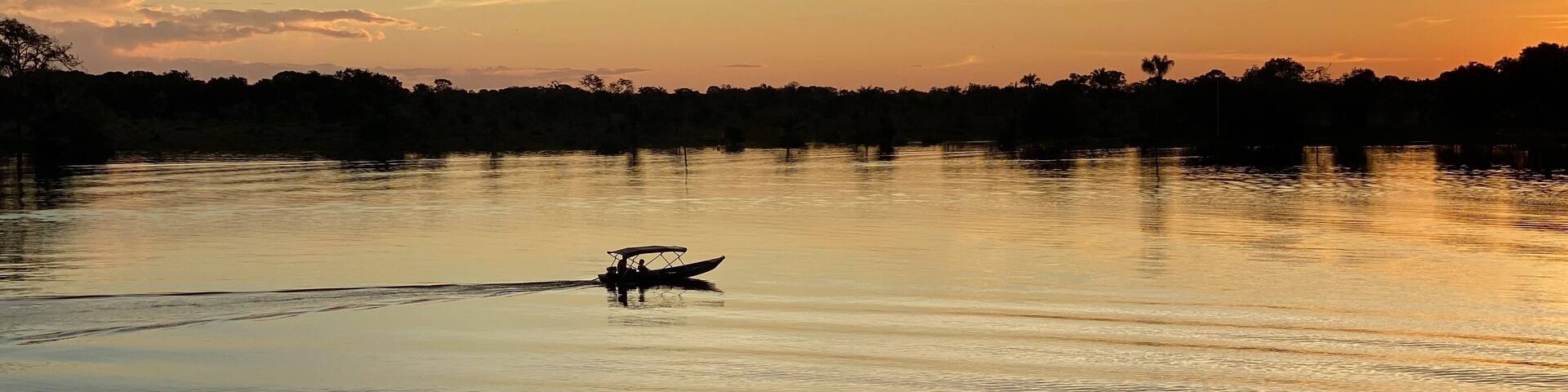 Sunset at Janauaca lake in Manaquiri. Amazonas - Brazil.