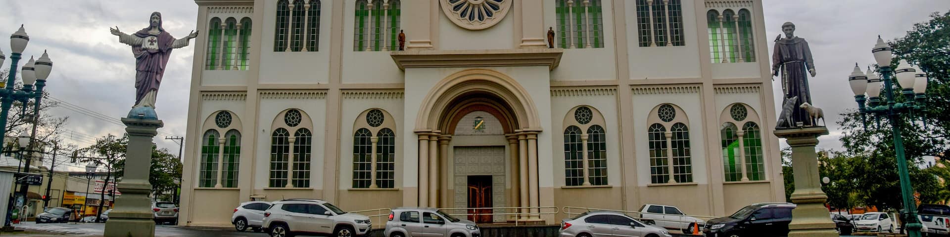 Facade of Assis Cathedral, Parochy of Sacred Heart of Jesus at Assis, São Paulo, Brazil