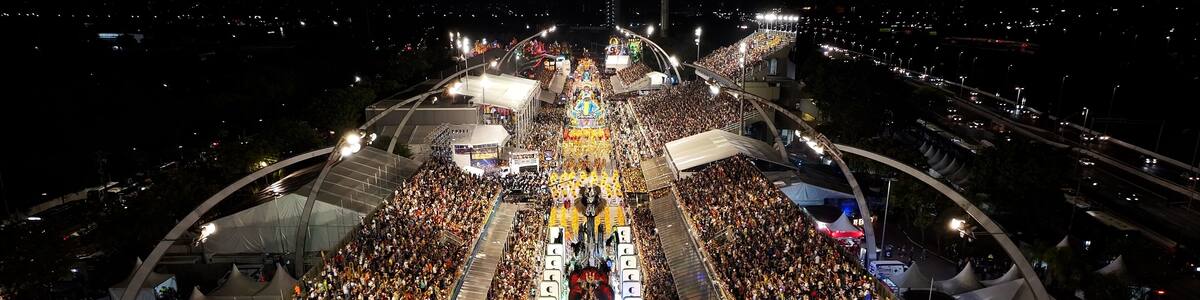 Carnival Parade In Sao Paulo Brazil. Carnival Parade. Samba Schools Party. Sao Paulo Brazil. Anhembi Sambadrome. Carnival Parade In Sao Paulo Brazil. Amazing Aerial View.