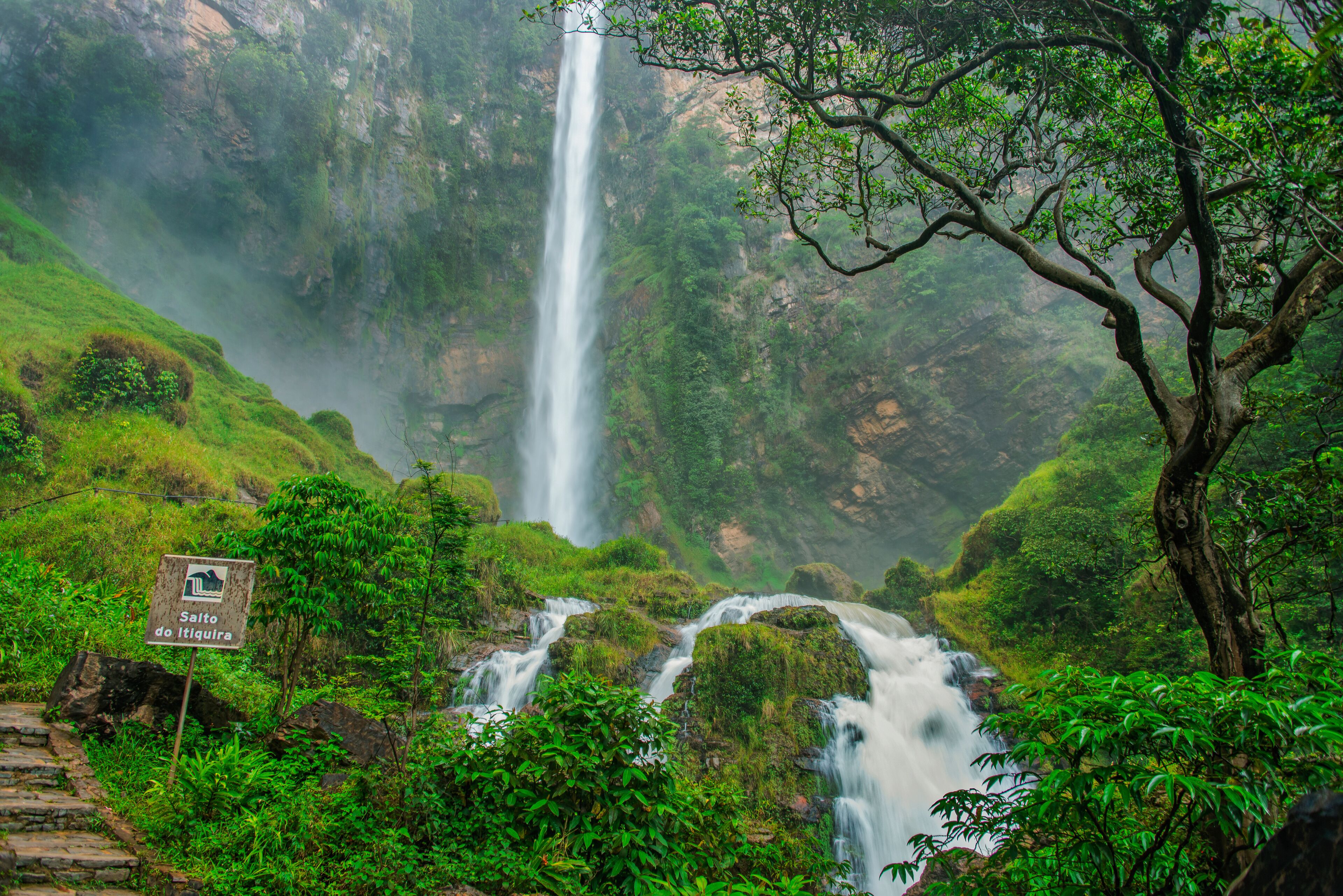 The Itiquira Falls is a waterfall with height of 168 meters, making them possibly the highest accessible waterfall in Brazil and the second highest overall.  Formosa, GO, Brazil, 2020