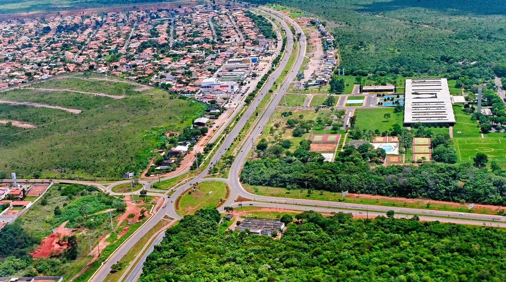 Aerial view of the condominiums in the Jardim Botânico neighborhood. Brasília, Brazil. 2024
