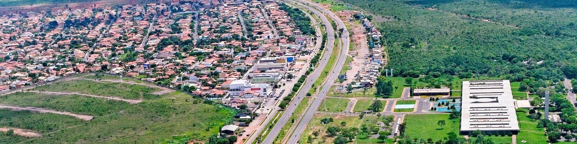 Aerial view of the condominiums in the Jardim Botânico neighborhood. Brasília, Brazil. 2024