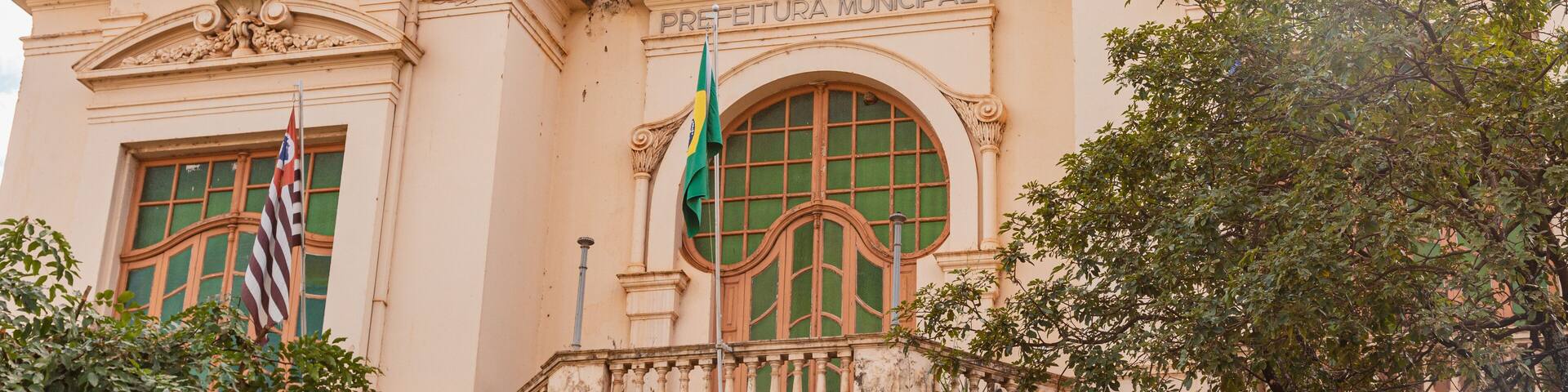 Ribeirão Preto São Paulo Brazil - June 15, 2022: Ribeirão Preto City Hall, Rio Branco Palace.