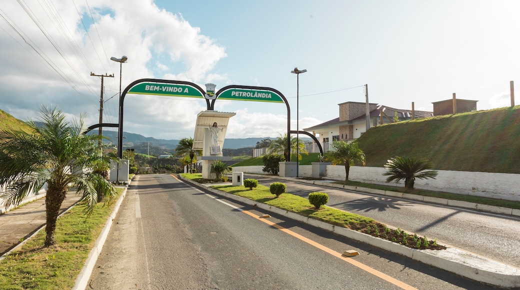 Welcome portal at the entrance to the city of Petrolândia in Santa Catarina
