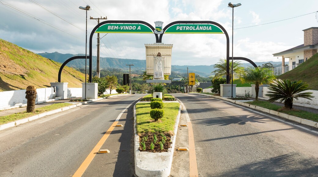 Welcome portal at the entrance to the city of Petrolândia in Santa Catarina