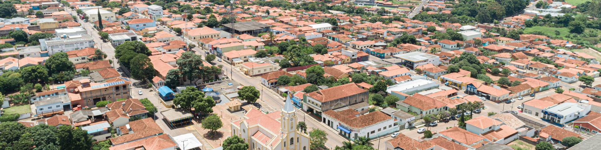 Aerial view of the Arceburgo city, Minas Gerais / Brazil.