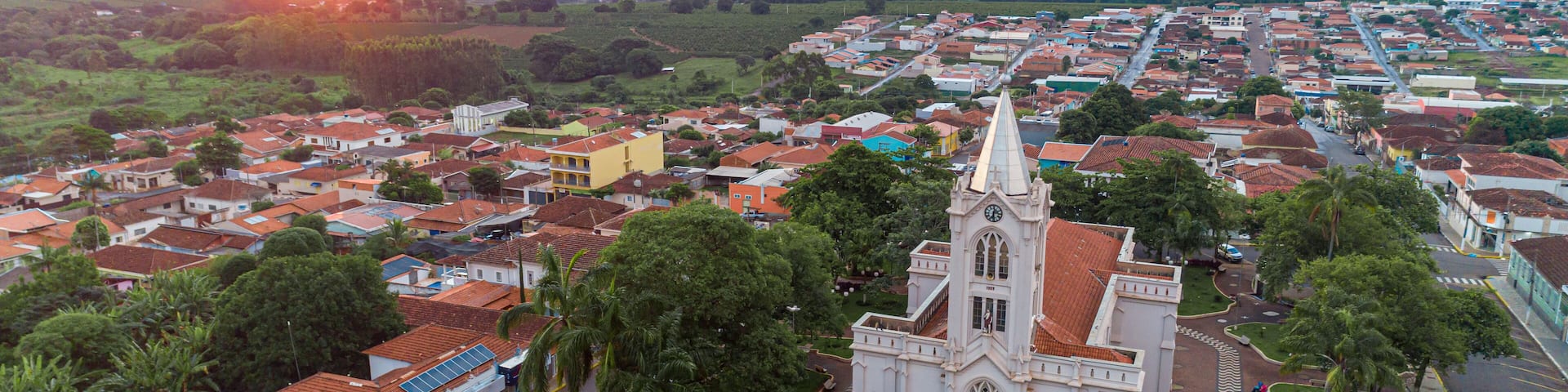 Aerial of the small town of Itamogi - Brazil.