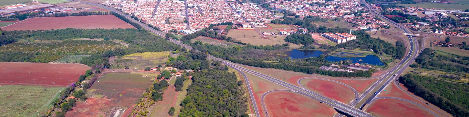 aerial view of the city of Engenheiro Coelho, in the countryside of São Paulo