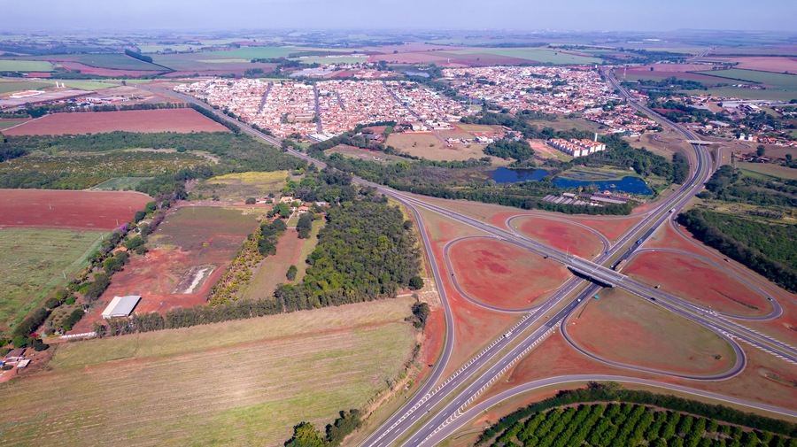 aerial view of the city of Engenheiro Coelho, in the countryside of São Paulo