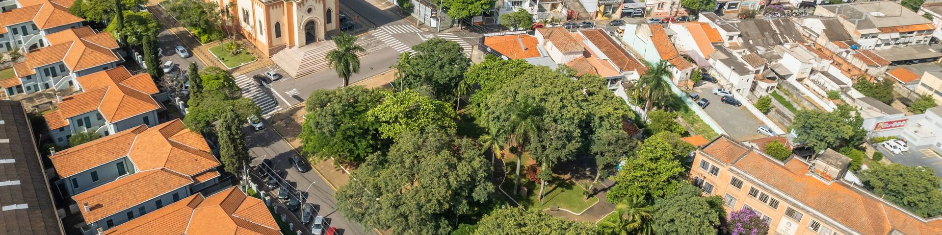 Salto, São Paulo/Brazil - Circa February 2023: Aerial view of Salto